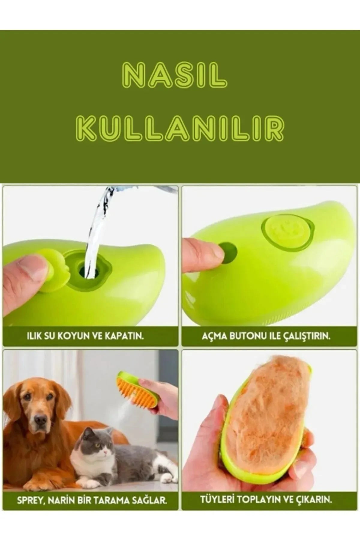 Kedi Köpek Buharlı Pet Tarağı